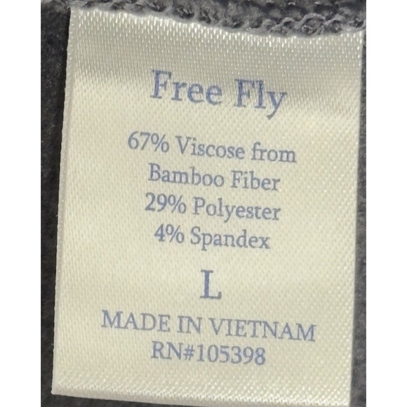 Free Fly Mens Bamboo Heritage Fleece Crew Neck Pullover Sweatshirt Size Large - Picture 3 of 9